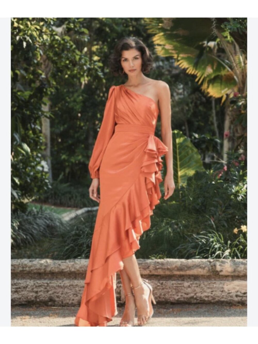 IEENA Mac Duggal Gown Size 6 Orange One Shoulder Formal Elegant Wedding Guest